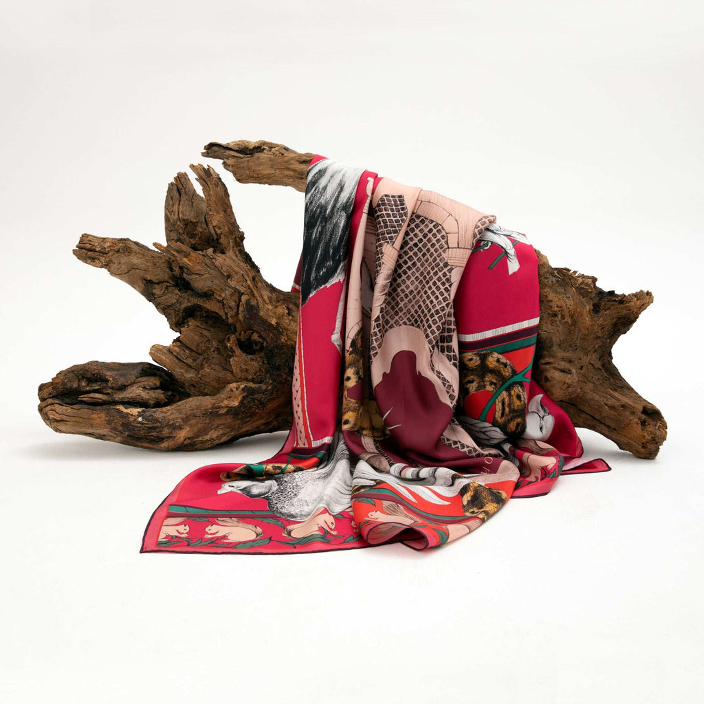 Miniature Palace / Kuşlar & Köşk Galibarda İpek Twill 135 cm Şal