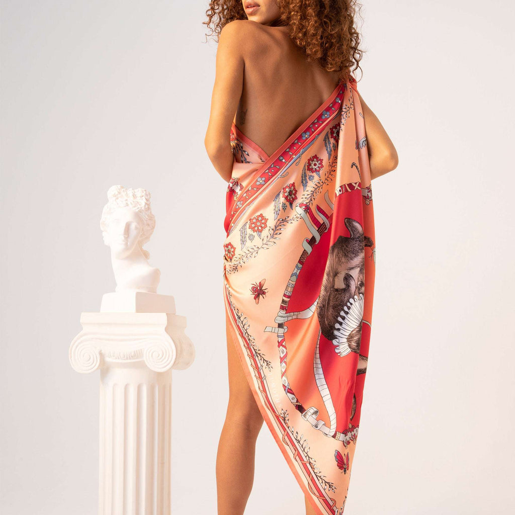 Healer Time / Tavşan & Güvercinler Tozpembe İpek Twill 135 cm Şal