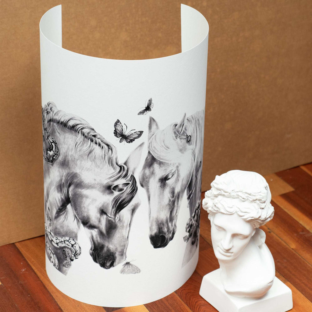 Spirit / Atlar & Yılan Kara Kalem 50 Cm X 70 Cm Giclée Print