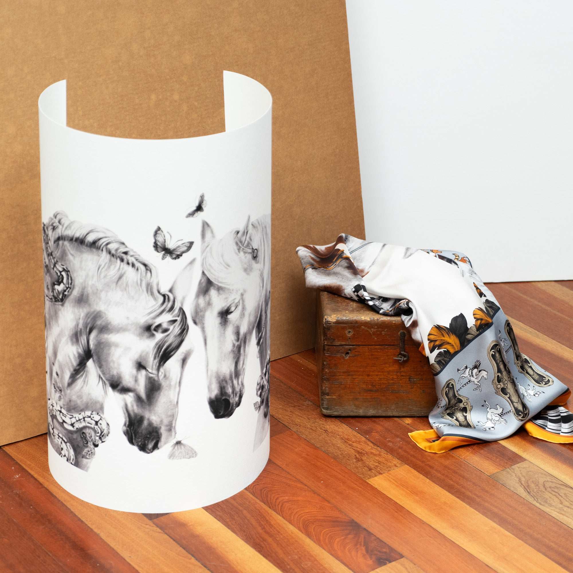 Spirit / Atlar & Yılan Kara Kalem 50 Cm X 70 Cm Giclée Print