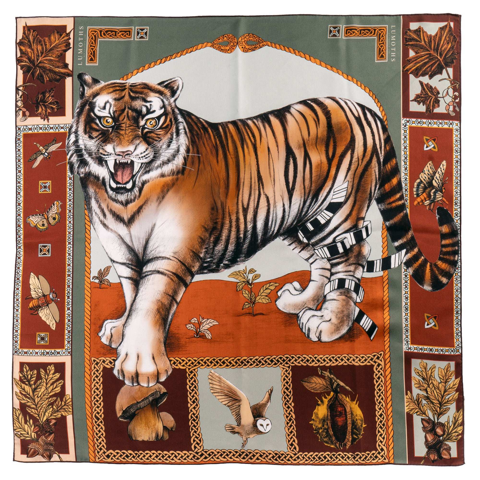 Warrior / Kaplan & Kelebek Camel İpek Twill 90 Cm Eşarp