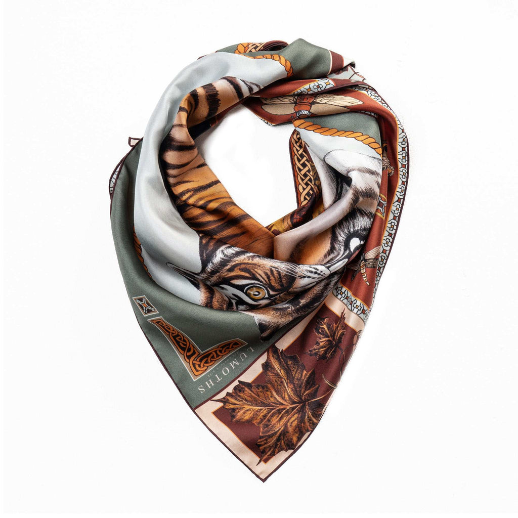 Warrior / Kaplan & Kelebek Camel İpek Twill 90 Cm Eşarp