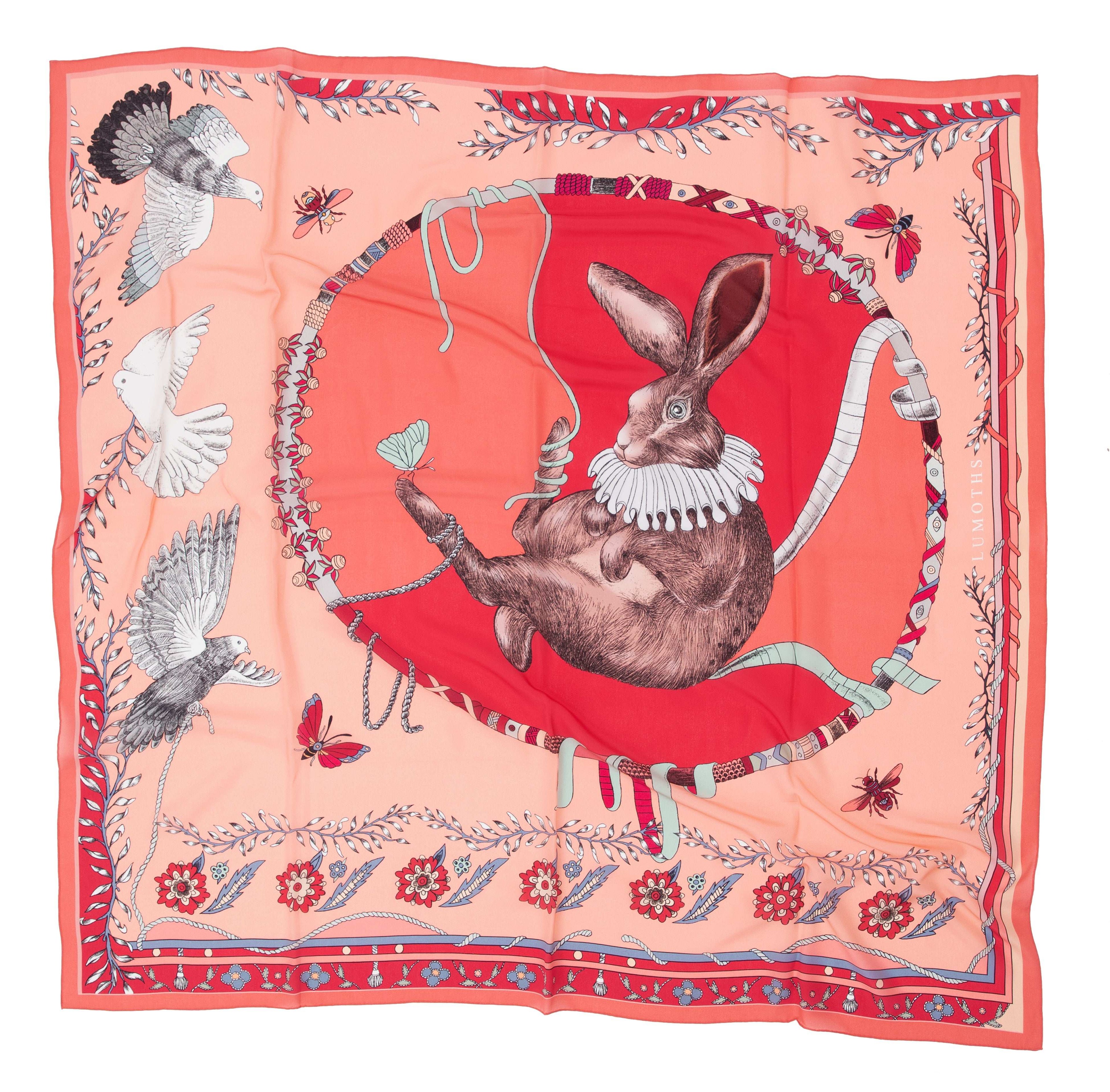 Healer Time / Tavşan & Güvercin Tozpembe İpek Krep 135 cm Şal