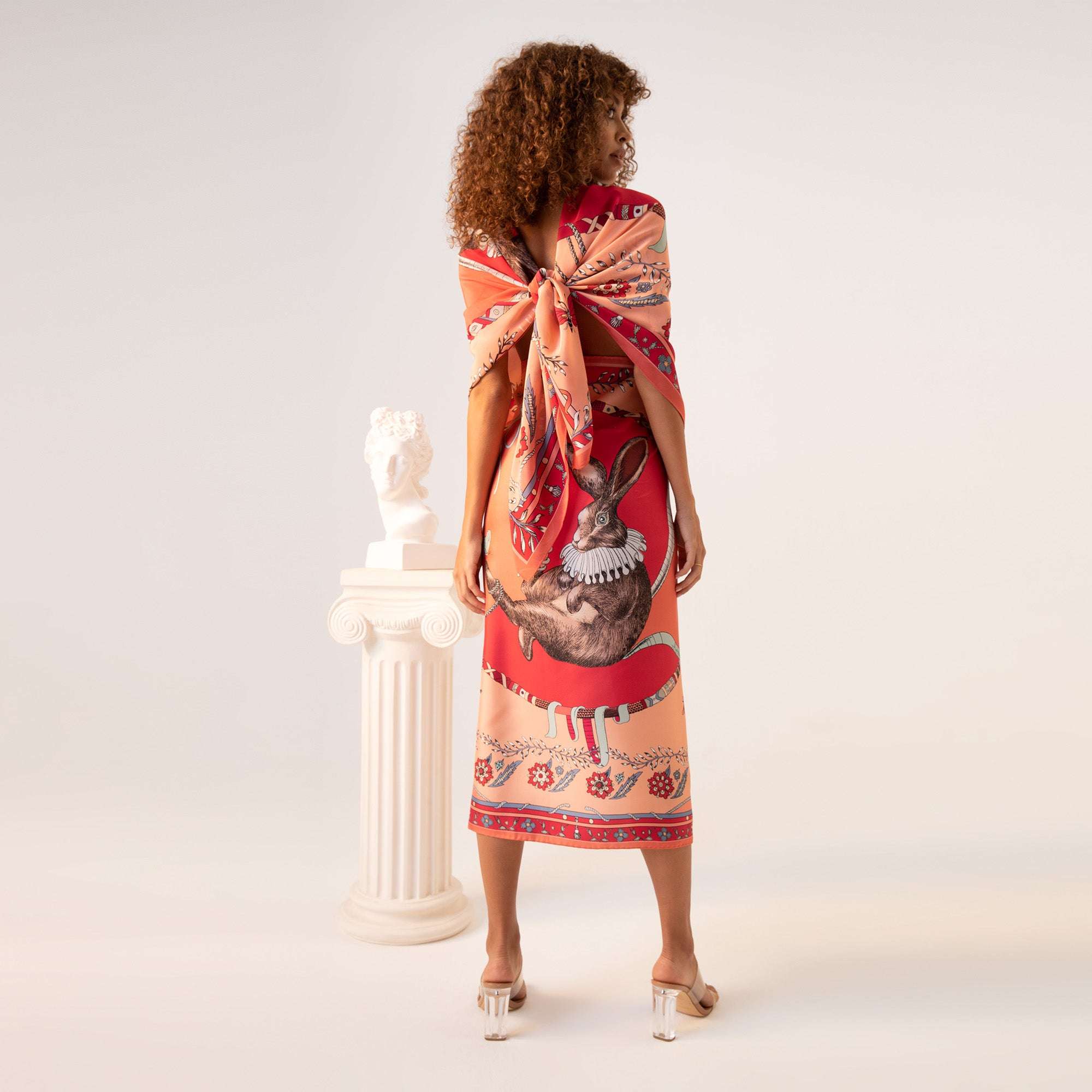 Healer Time / Tavşan & Güvercin Tozpembe İpek Krep 135 cm Şal