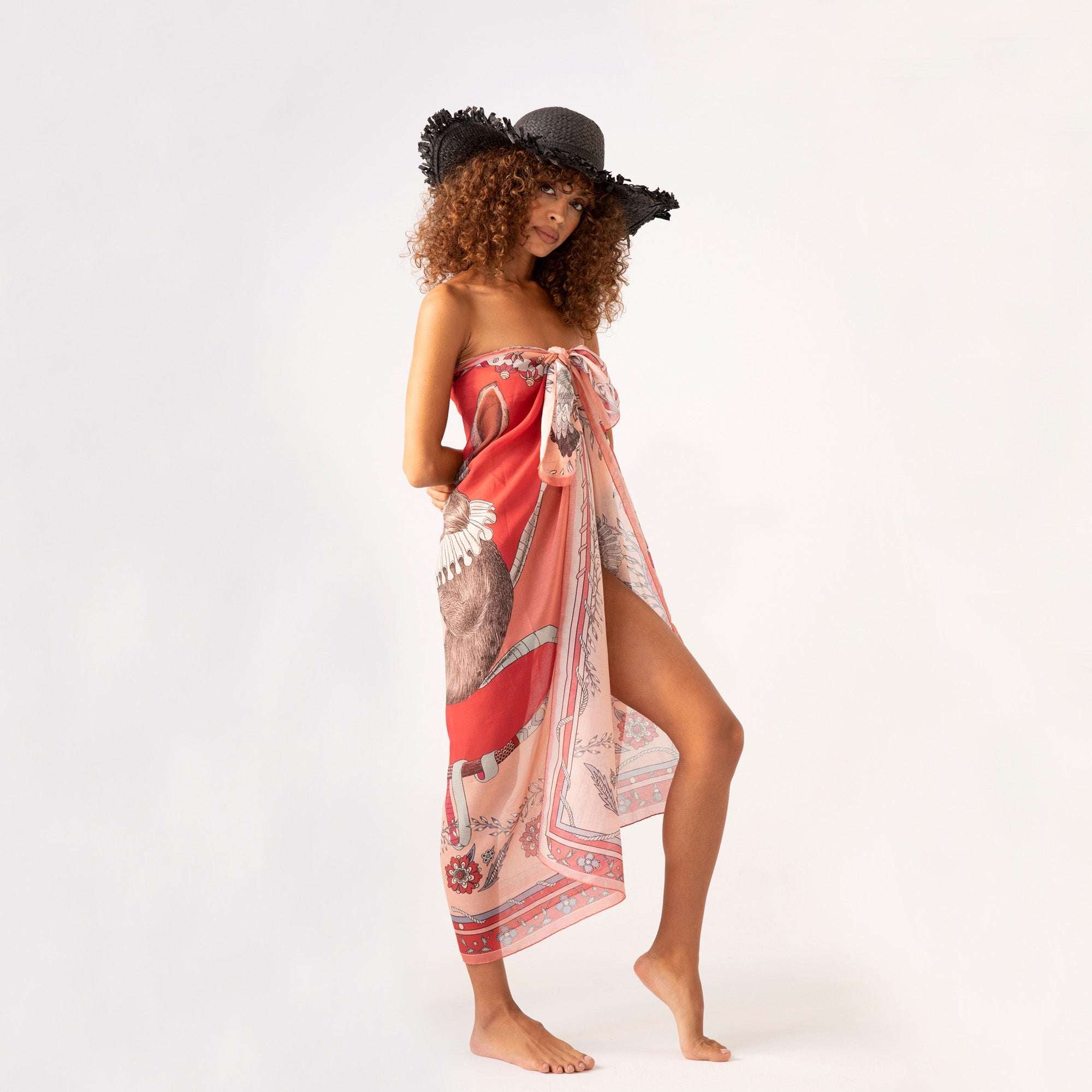 Healer Time / Tavşan & Güvercin Tozpembe İpek Koton 135 cm Şal