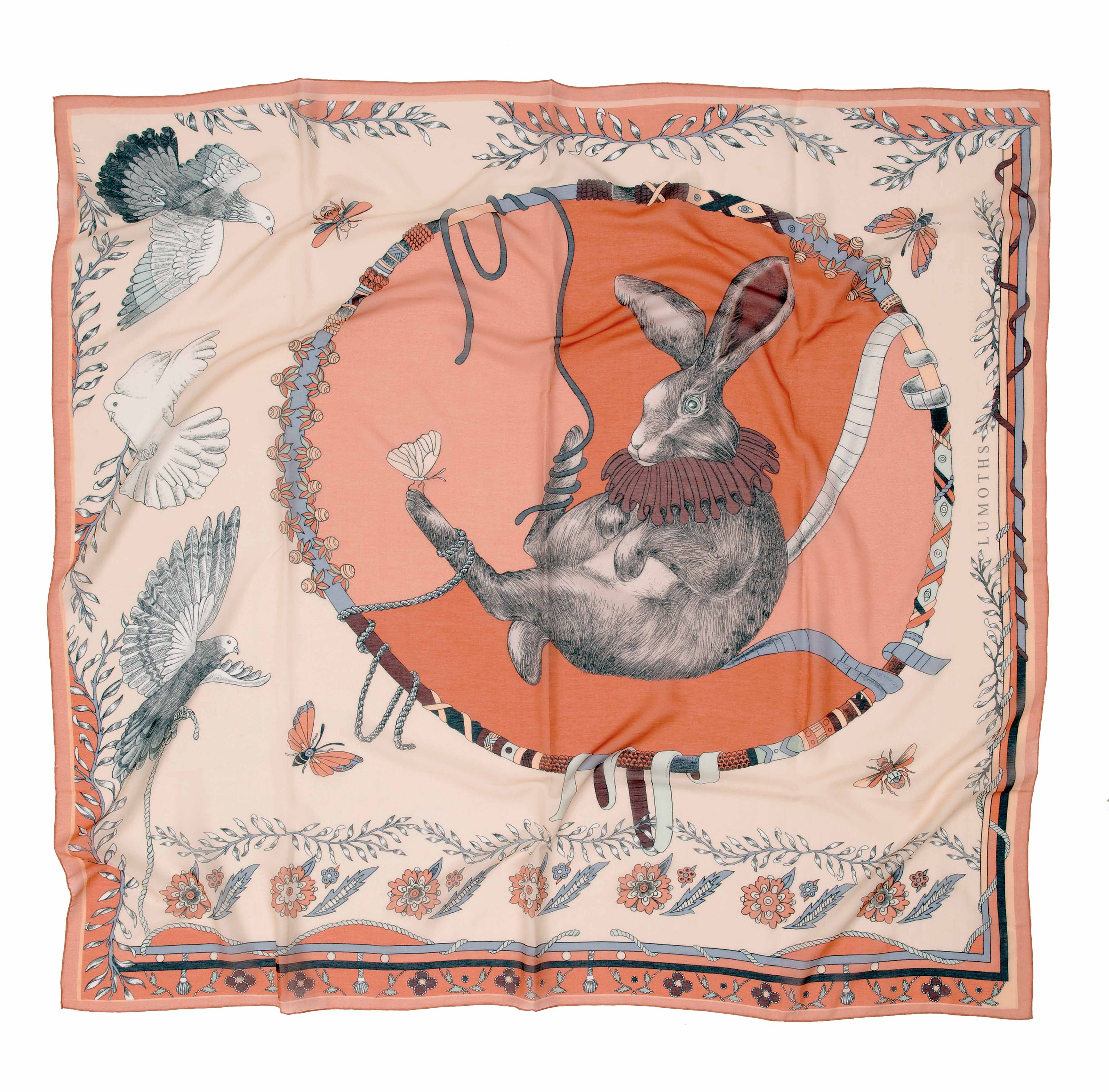 Healer Time / Rabbit &amp; Pigeon Ecru Silk Cotton 135 cm Shawl